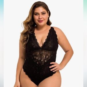 NWT Avidlove lace cross back bodysuit lingerie with adjustable straps